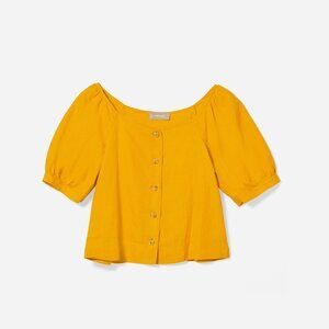 Everlane Linen Puff Sleeve Top
